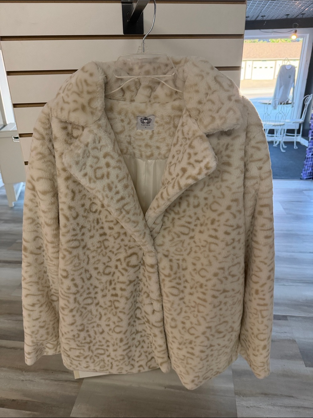 Katydid Cream Leopard-Print Jacket